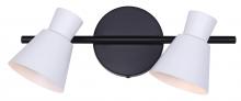 Canarm IT1163A02BW10 - RADLEY 2 Light 14 in. Ceiling/Wall Matte Black Track Light Kit with Matte White Metal Shade