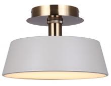  LFM263A13GYG - Jessa 12.75 in. 1 Light Integrated LED Matte Gray and Gold Transitional Flush Mount with Gray Metal