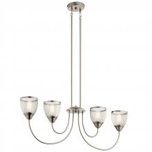  52273NI - Voclain™ 4 Light Linear Chandelier Brushed Nickel