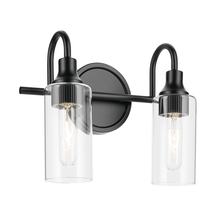 Kichler 55210BK - Kavi 12.5" 2-Light Vanity Light with Clear Glass in Black