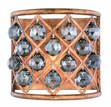  1214W11GI-SS/RC - Madison 1 light Golden Iron Wall Sconce Silver Shade (Grey) Royal Cut Crystal