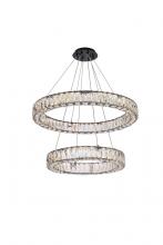  3503G28BK - Monroe 28 Inch LED Double Ring Chandelier in Black