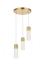  5200D12G - Constellation 3 Light Gold LED Pendant