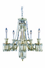  8905D27SGT-GT/EC - Majestic 5 light Golden Teak Chandelier Golden Teak (Smoky) Elegant Cut Crystal