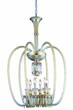  8906D24GT-GT/EC - Majestic 6 light Golden Teak Chandelier Golden Teak (Smoky) Elegant Cut Crystal