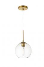  LD2206BR - Baxter 1 Light Brass Pendant With Clear Glass