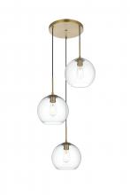  LD2214SG - Baxter 20 Inch Pendant Clear Shade in Satin Gold