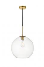  LD2216BR - Baxter 1 Light Brass Pendant With Clear Glass