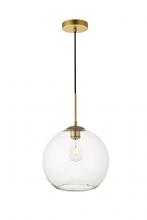  LD2224BR - Baxter 1 Light Brass Pendant With Clear Glass