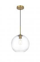  LD2224SG - Baxter 12 Inch Pendant Clear Shade in Satin Gold