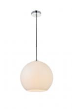  LD2225C - Baxter 1 Light Chrome Pendant With Frosted White Glass