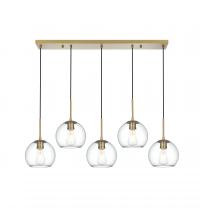  LD2228SG - Baxter 41.5 Inch Pendant Clear Shade in Satin Gold