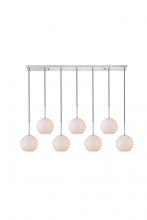  LD2231C - Baxter 7 Lights Chrome Pendant With Frosted White Glass