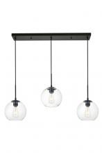  LD2236BK - Baxter 3 Lights Black Pendant With Clear Glass