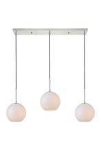  LD2237C - Baxter 3 Lights Chrome Pendant With Frosted White Glass