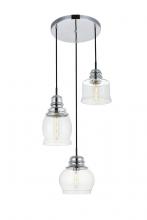  LD2239C - Kenna 3 Lights Chrome Pendant With Clear Glass