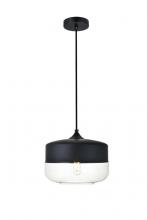  LD2243BK - Ashwell 1 Light Black Pendant With Clear Glass