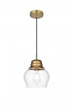  LD2252SG - Kenna 8 Inch Pendant Clear Shade in Satin Gold