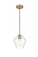  LD2256SG - Gene 8 Inch Pendant Clear Shade in Satin Gold