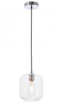  LD2272C - Collier 1 light Chrome and Clear glass pendant