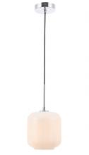  LD2273C - Collier 1 light Chrome and Frosted white glass pendant