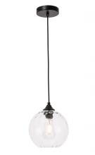  LD2281 - Cashel 1 light Black and Clear glass pendant