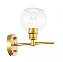  LD2310BR - Collier 1 light Brass and Clear glass Wall sconce