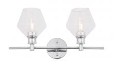  LD2312C - Gene 2 light Chrome and Clear glass Wall sconce