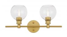  LD2314BR - Collier 2 light Brass and Clear glass Wall sconce