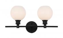  LD2315BK - Collier 2 light Black and Frosted white glass Wall sconce