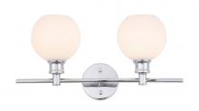  LD2315C - Collier 2 light Chrome and Frosted white glass Wall sconce