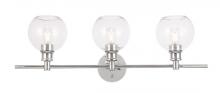  LD2318C - Collier 3 light Chrome and Clear glass Wall sconce