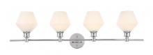  LD2321C - Gene 4 light Chrome and Frosted white glass Wall sconce