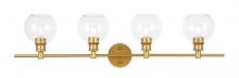  LD2322BR - Collier 4 light Brass and Clear glass Wall sconce