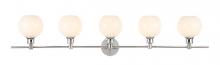  LD2327C - Collier 5 light Chrome and Frosted white glass Wall sconce