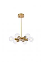  LD2338BR - Reyes 6 Lights Brass Pendant