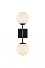  LD2358BK - Neri 2 Lights Black and White Glass Wall Sconce