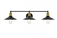  LD4033W33BRB - Etude 3 light brass and black Wall Sconce