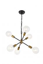  LD5033D16BRB - Nolan 6 Light matte black Pendant