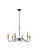  LD5056D30BRB - Rohan 30 inch chandelier in matte black and brass