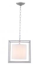  LD6005D12S - Mirin 1 light Vintage Silver and White shade pendant