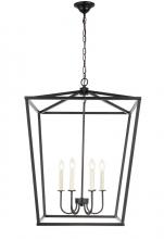  LD6008D24BK - Maddox 6 light Black chandelier