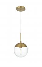  LD6027SG - Eclipse 8 Inch Pendant Clear Shade in Chrome