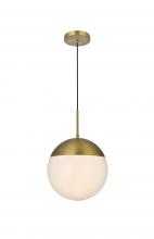  LD6038SG - Eclipse 12 Inch Pendant Frosted White Shade in Satin Gold