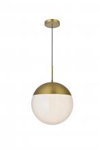  LD6044SG - Eclipse 14 Inch Pendant Frosted White Shade in Satin Gold