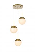  LD6068SG - Eclipse 18 Inch Pendant Frosted White Shade in Satin Gold