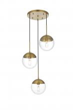  LD6069SG - Eclipse 18 Inch Pendant Clear Shade in Chrome