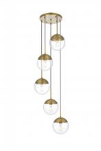  LD6075SG - Eclipse 18 Inch Pendant Clear Shade in Chrome