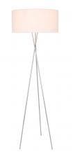  LD6190S - Cason 1 light Silver and White shade Floor lamp