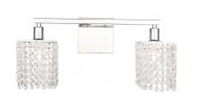  LD7009C - Phineas 2 light Chrome and Clear Crystals wall sconce